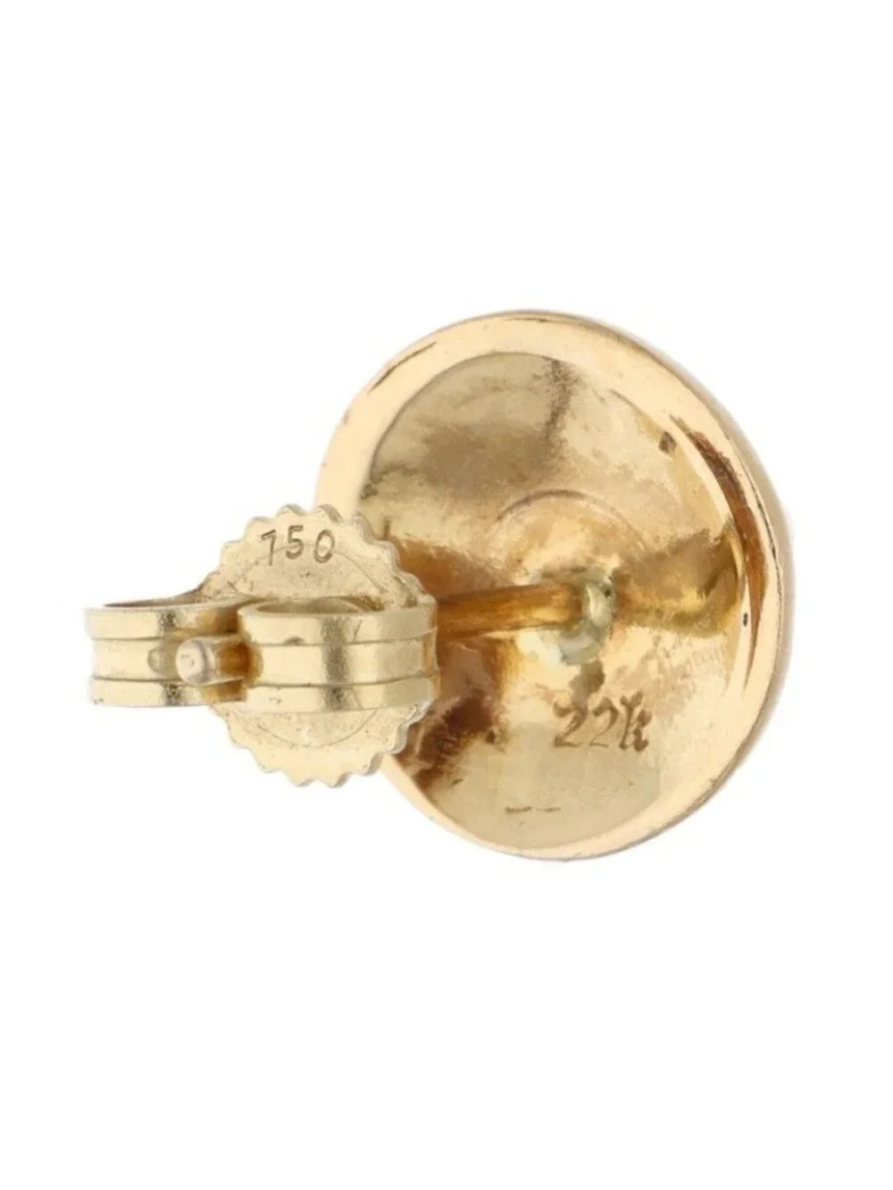 Chrome Hearts 22k Std Crsbl Dia 22k Cross Ball Stud Gold Earrings